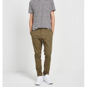 Frank & Oak gorpcore utility olive green commuter pant city stretch reinforced